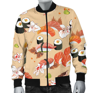 Sushi Pattern Men Bomber Jacket