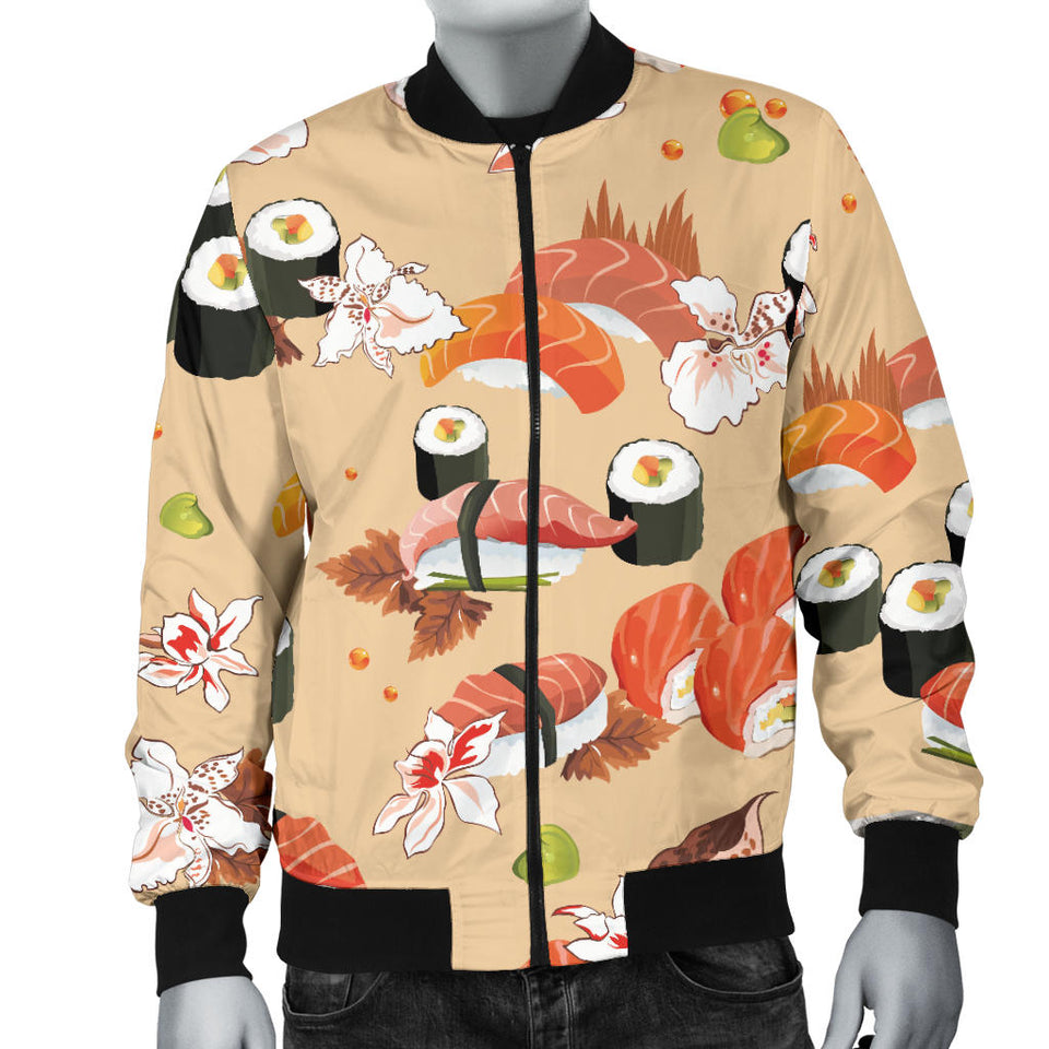 Sushi Pattern Men Bomber Jacket