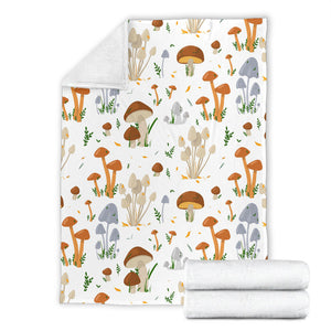 Mushroom Pattern Theme Premium Blanket