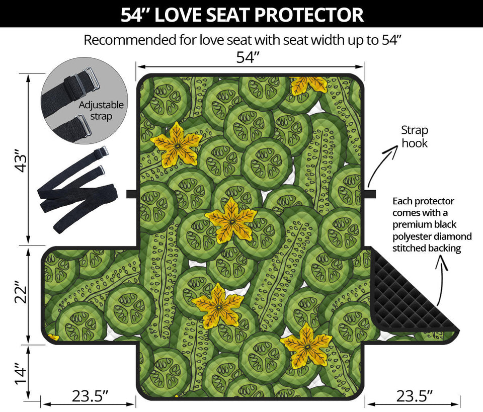 Cucumber Pattern Theme Loveseat Couch Cover Protector