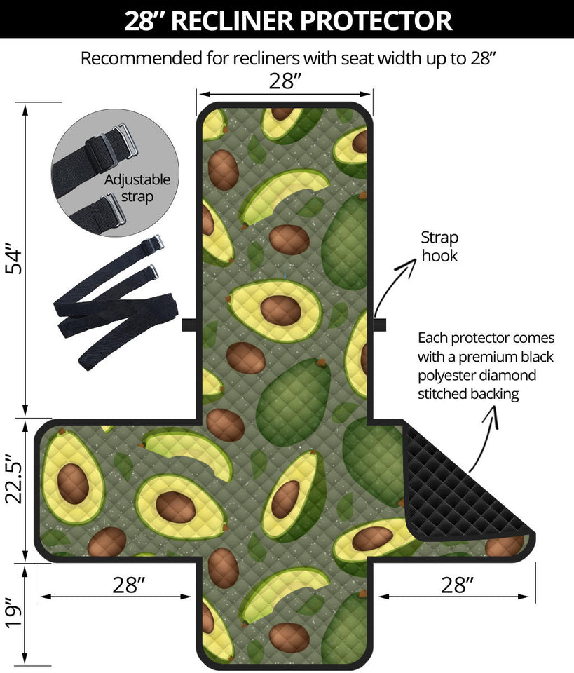 Avocado Pattern Background Recliner Cover Protector