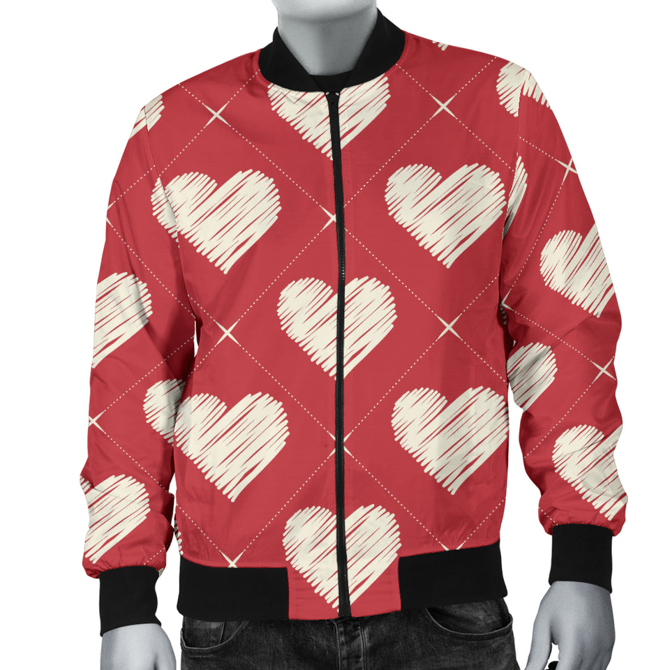 Heart Red Pattern Men Bomber Jacket
