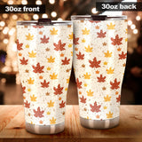 Red and Orange Maple Leaves Pattern Tumbler