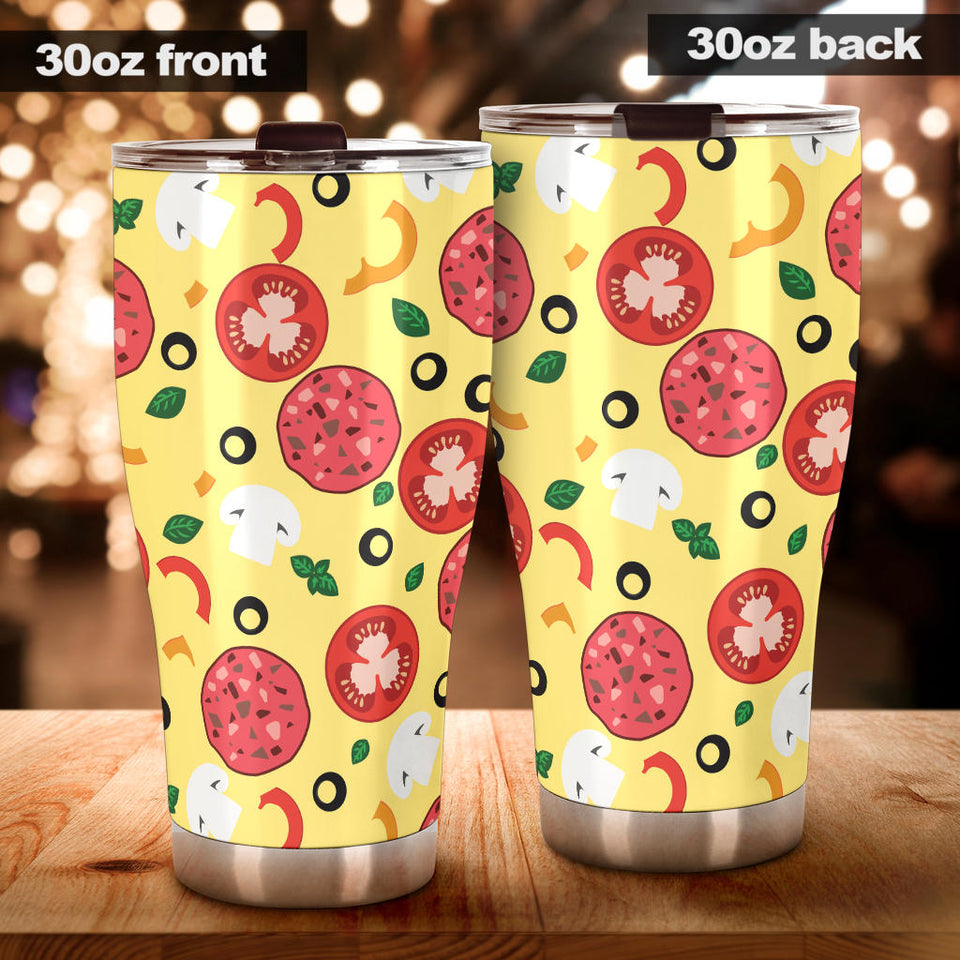 Pizza Tomato Salami Texture Pattern Tumbler