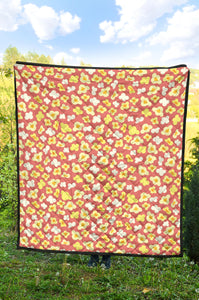 Popcorn Pattern Print Design 01 Premium Quilt