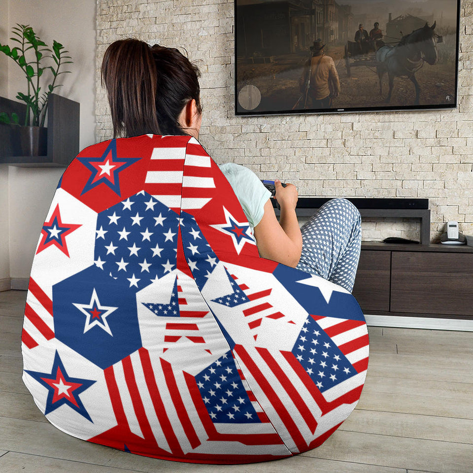 USA Star Hexagon Pattern Bean Bag Cover