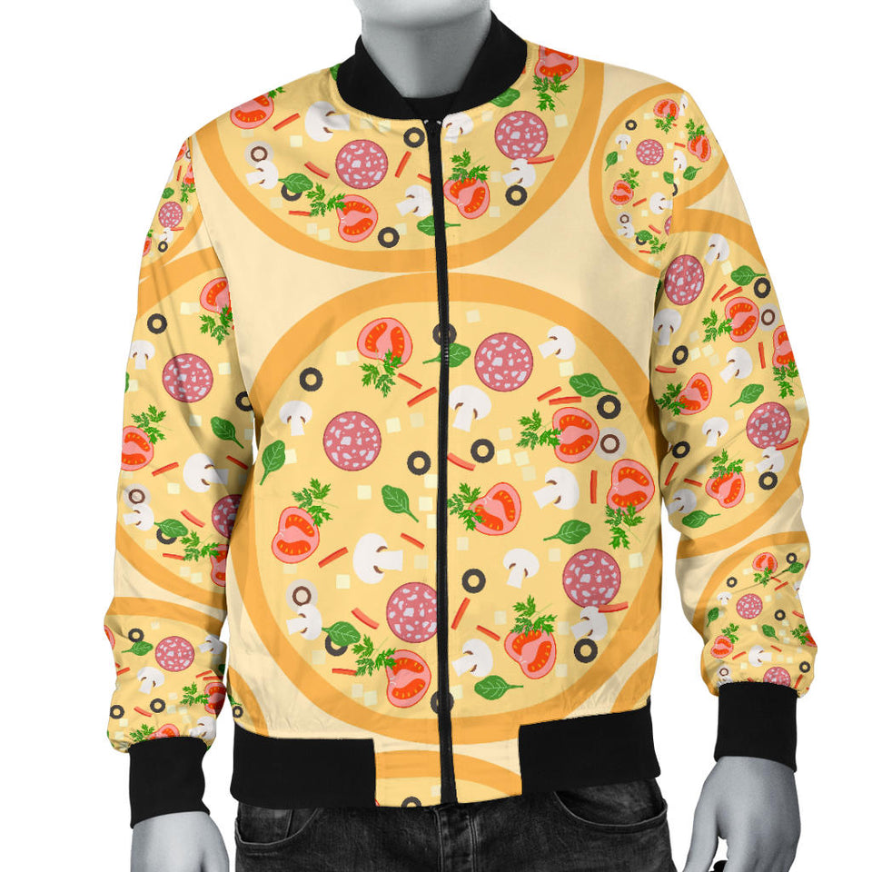 Pizza Theme Pattern Men Bomber Jacket