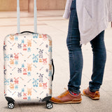 Hand Drawn Windmill Pattern Luggage Covers