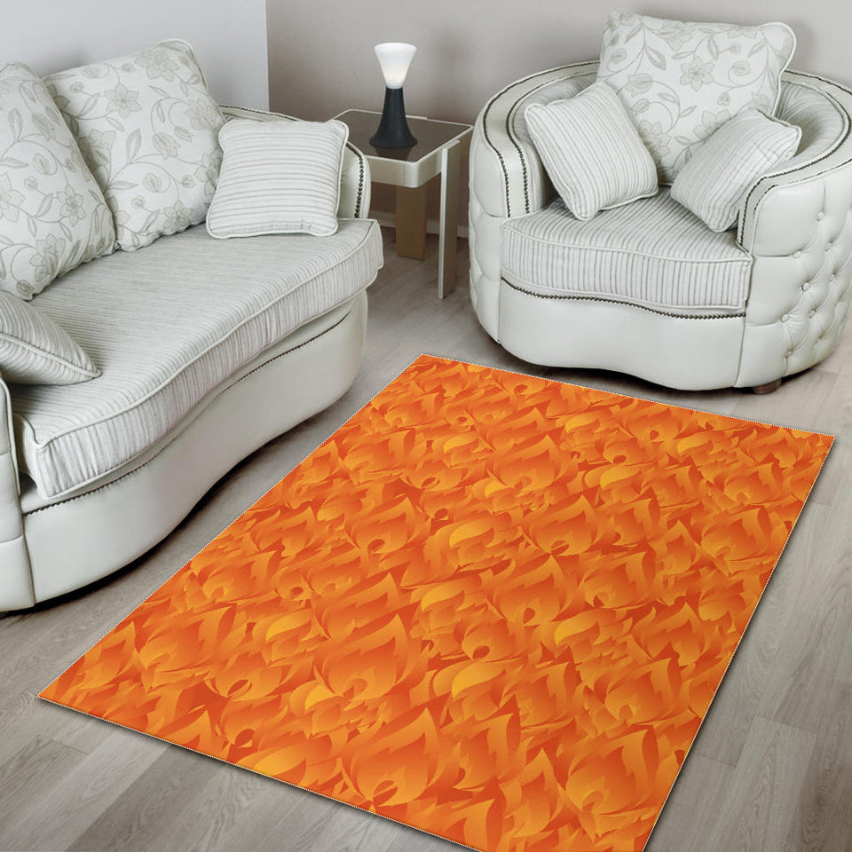 Red Flame Fire Pattern Area Rug