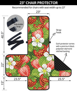 Strawberry Leaves Flower Pattern Chair Cover Protector