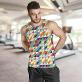 Rainbow Geometric Pattern Men Tank Top