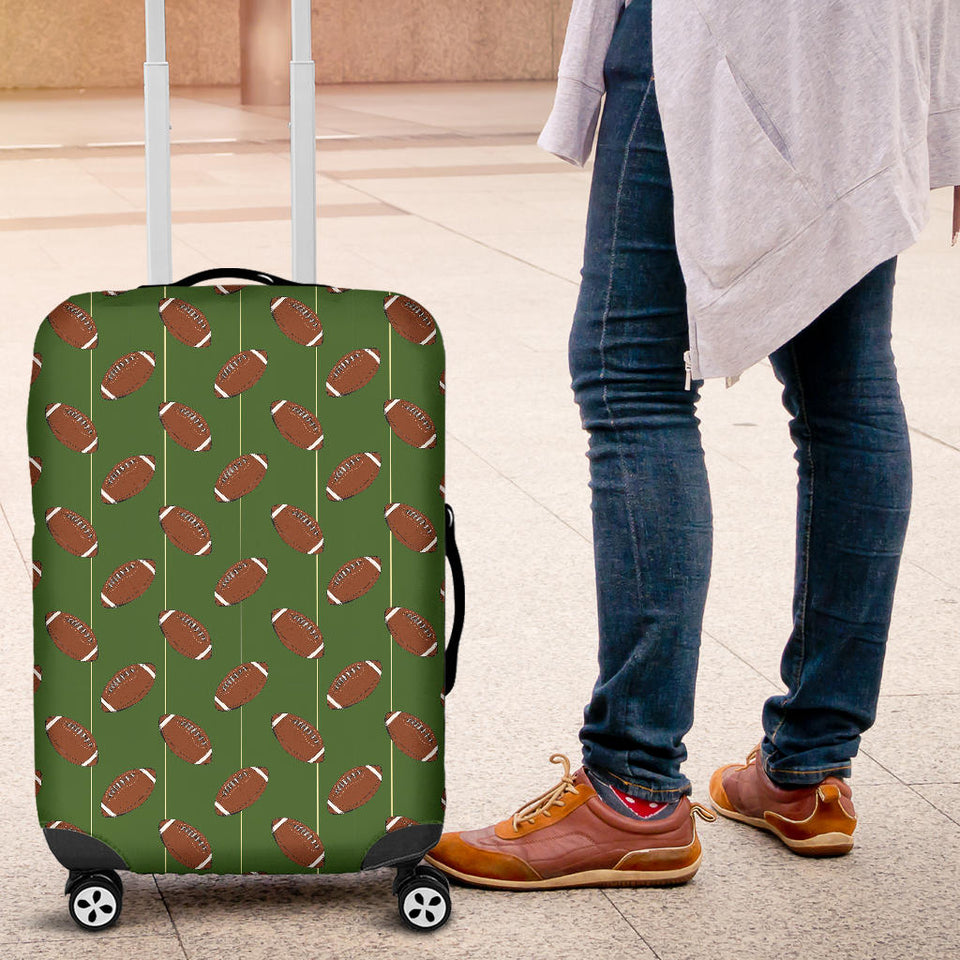American Football Ball Pattern Green Background Luggage Covers