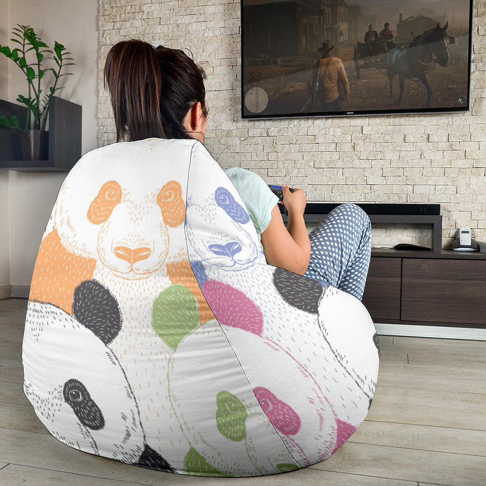 Colorful Panda Pattern Bean Bag Cover