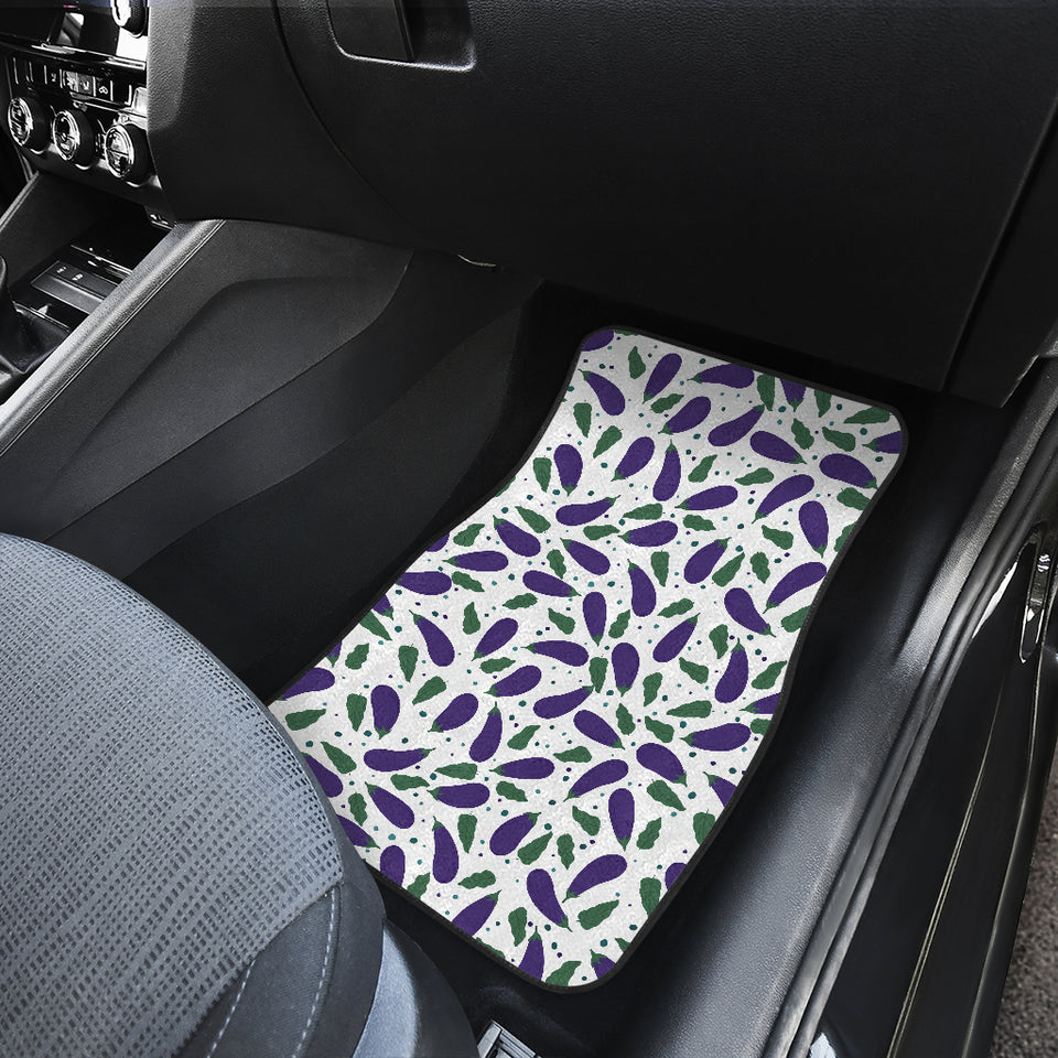 Eggplant Pattern Print Design 05 Front Car Mats