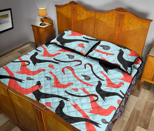 Sea Lion Pattern Theme Quilt Bed Set