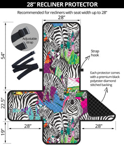 Zebra Colorful Pattern Recliner Cover Protector