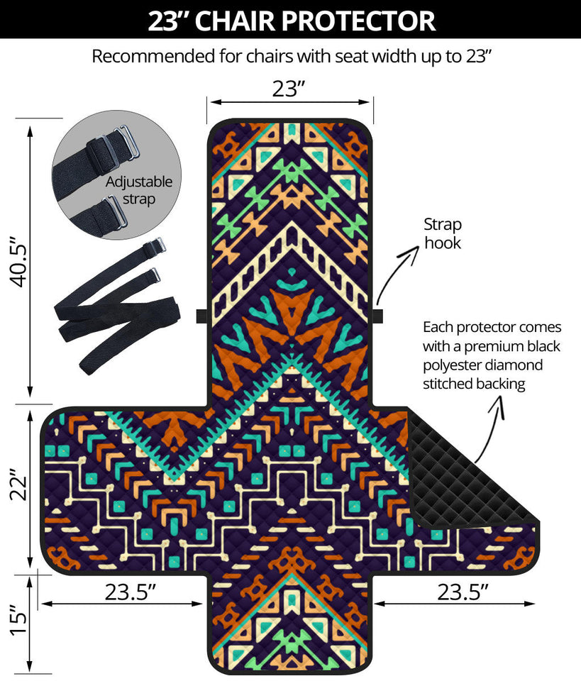 Zigzag Chevron African Afro Dashiki Adinkra Kente Pattern Chair Cover Protector