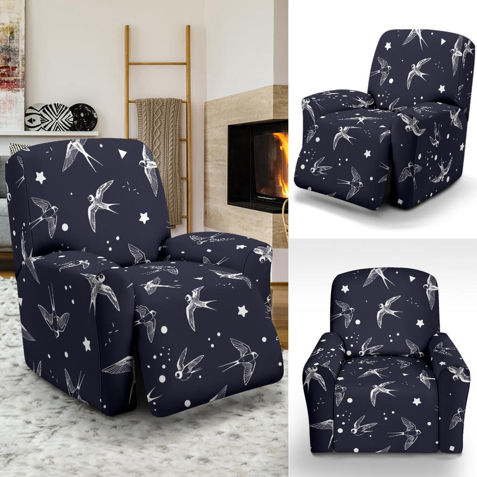 Swallow Pattern Print Design 02 Recliner Chair Slipcover