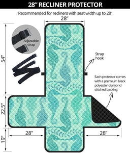 Seahorse Green Pattern Recliner Cover Protector