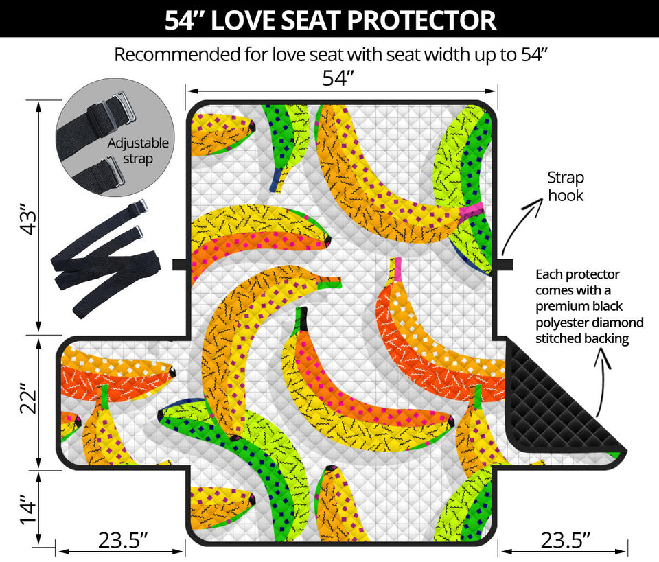 Banana Geometric Pattern Loveseat Couch Cover Protector