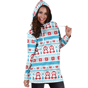 Penguin Sweater Printed Pattern Women Hoodie Dress