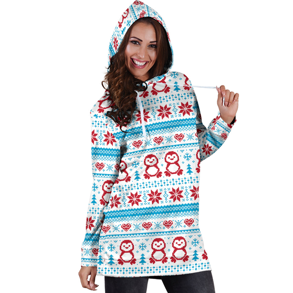 Penguin Sweater Printed Pattern Women Hoodie Dress