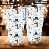 Snowman Pattern Background Tumbler