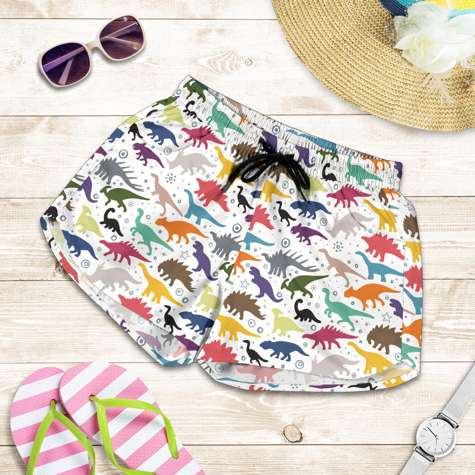 Colorful Dinosaur Pattern Women Shorts