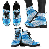 Dolphin Tribal Pattern Ethnic Motifs Leather Boots