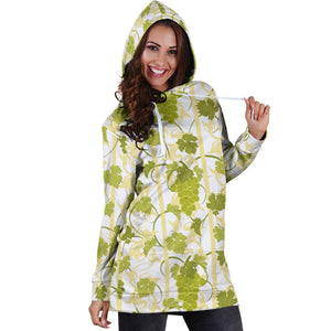 Grape Pattern Background Women Hoodie Dress