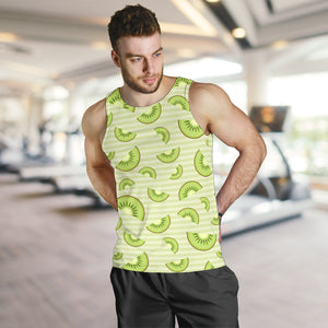 Kiwi Pattern Striped Background Men Tank Top