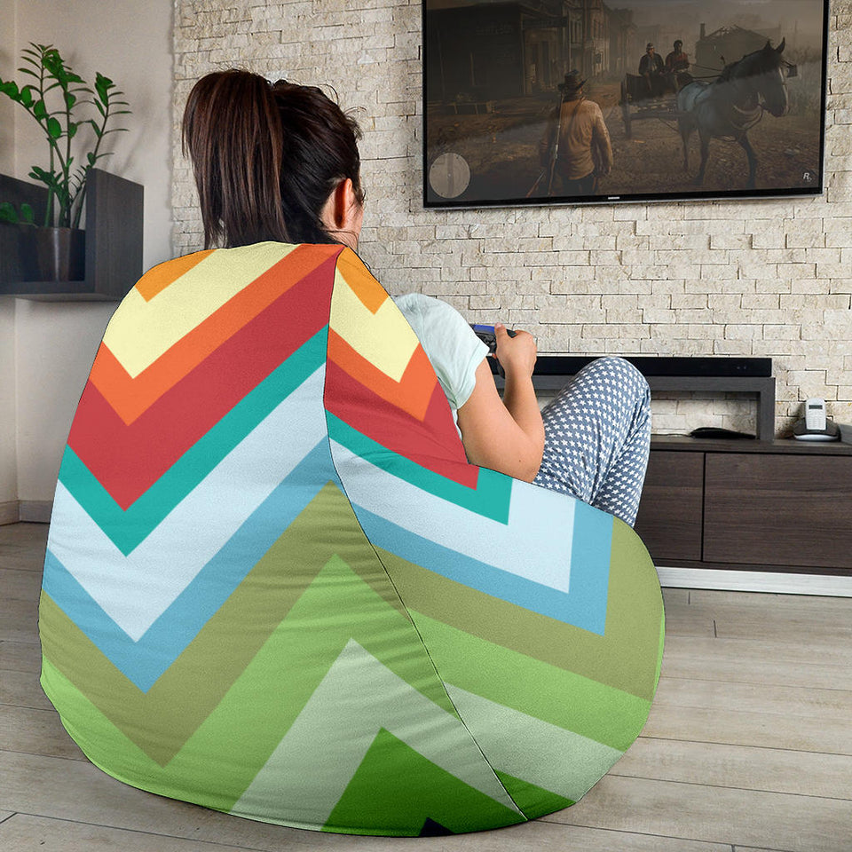 Rainbow Zigzag Chavron Pattern Bean Bag Cover