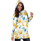 Saxophone Pattern Women Hoodie Dress