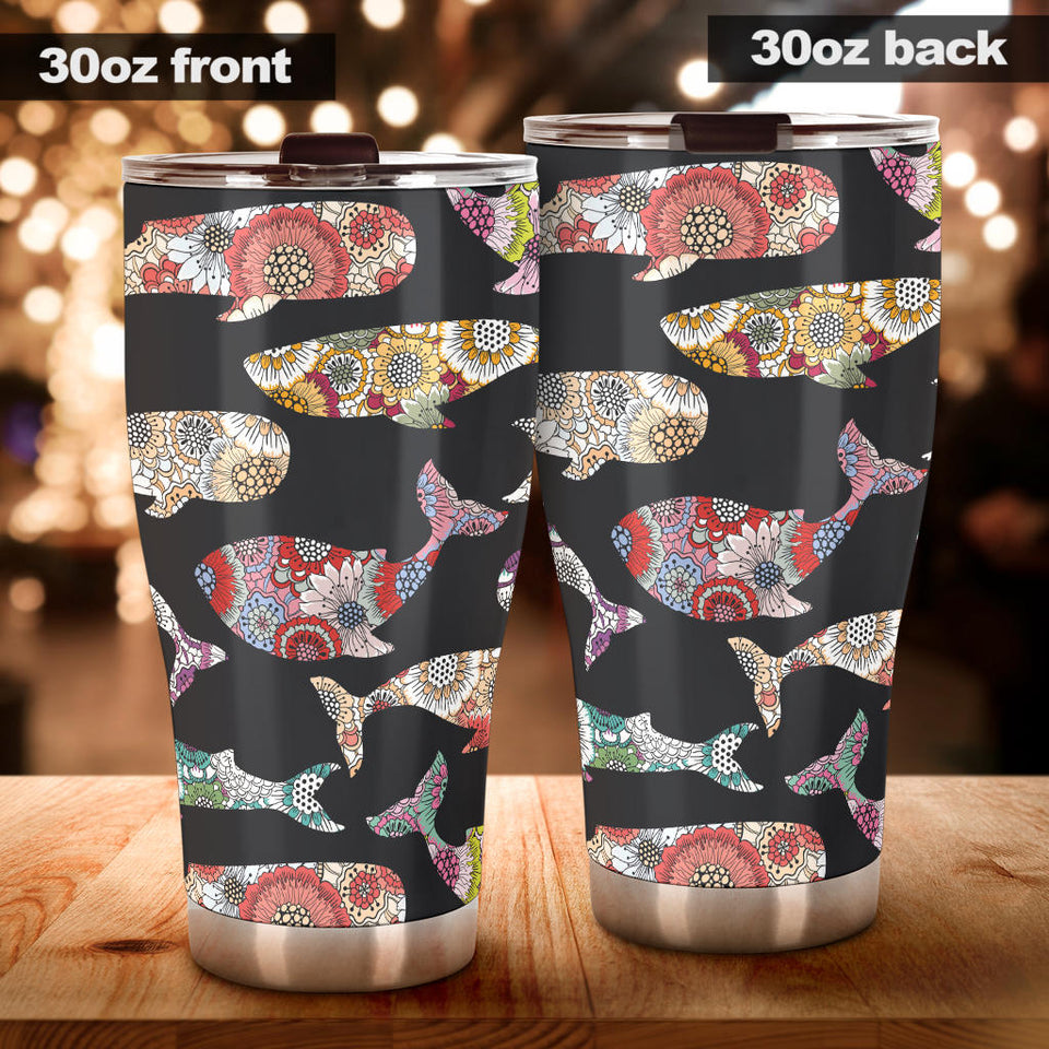 Whale Flower Tribal Pattern Tumbler