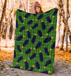 Eggplant Pattern Print Design 04 Premium Blanket