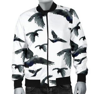 Crow Water Color Pattern Men Bomber Jacket