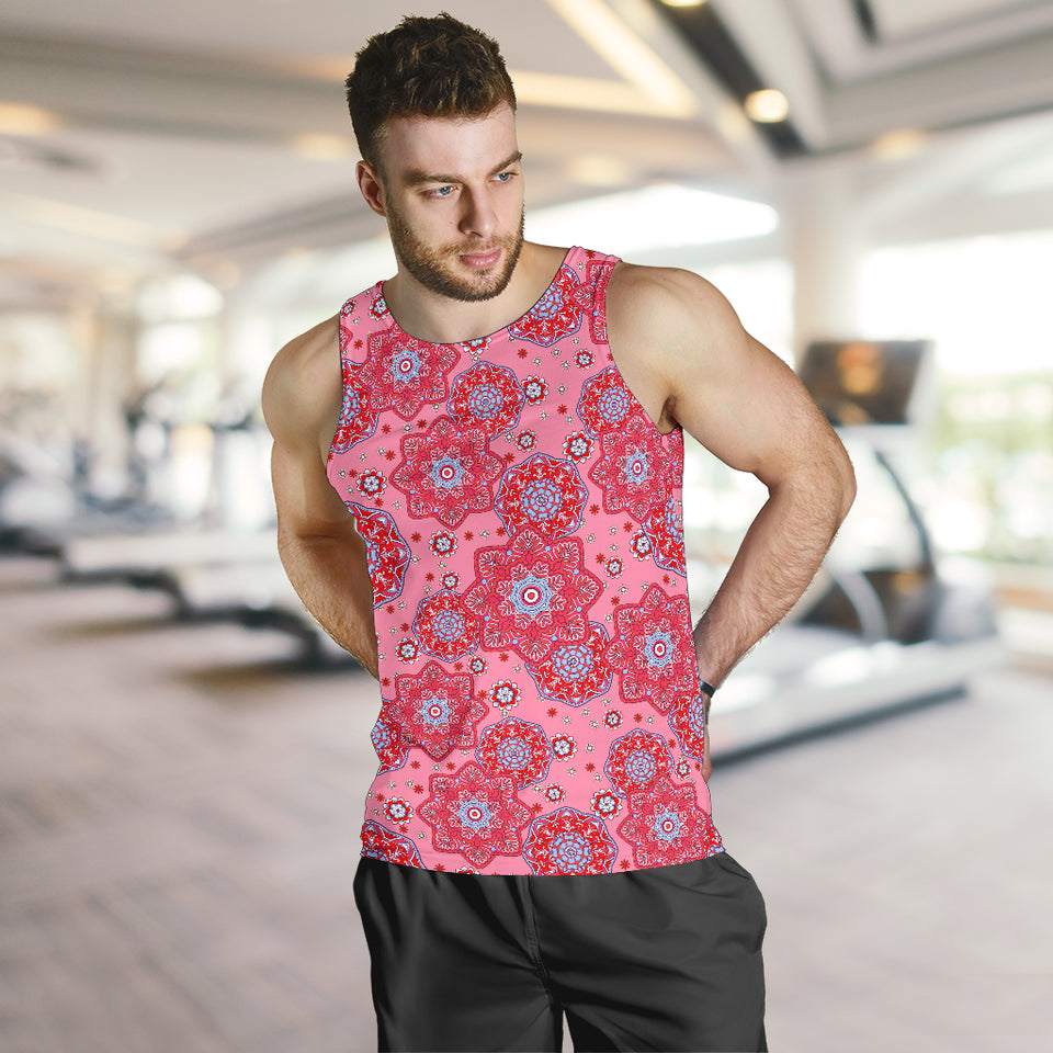 Indian Pink Pattern Men Tank Top