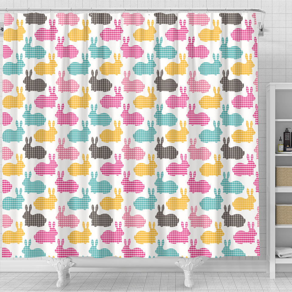 Colorful Rabbit Pattern Shower Curtain Fulfilled In US