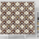 Beagle with Sunglass Pattern Shower Curtain Fulfilled In US