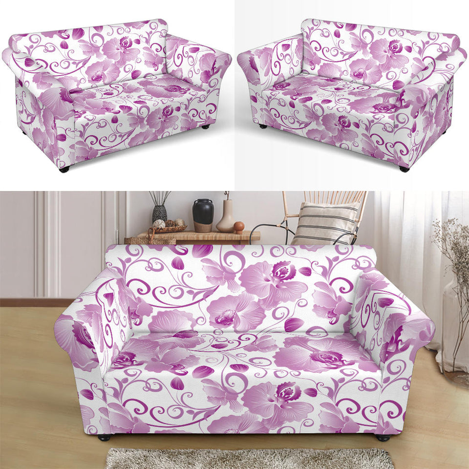 Orchid Pattern Loveseat Couch Slipcover