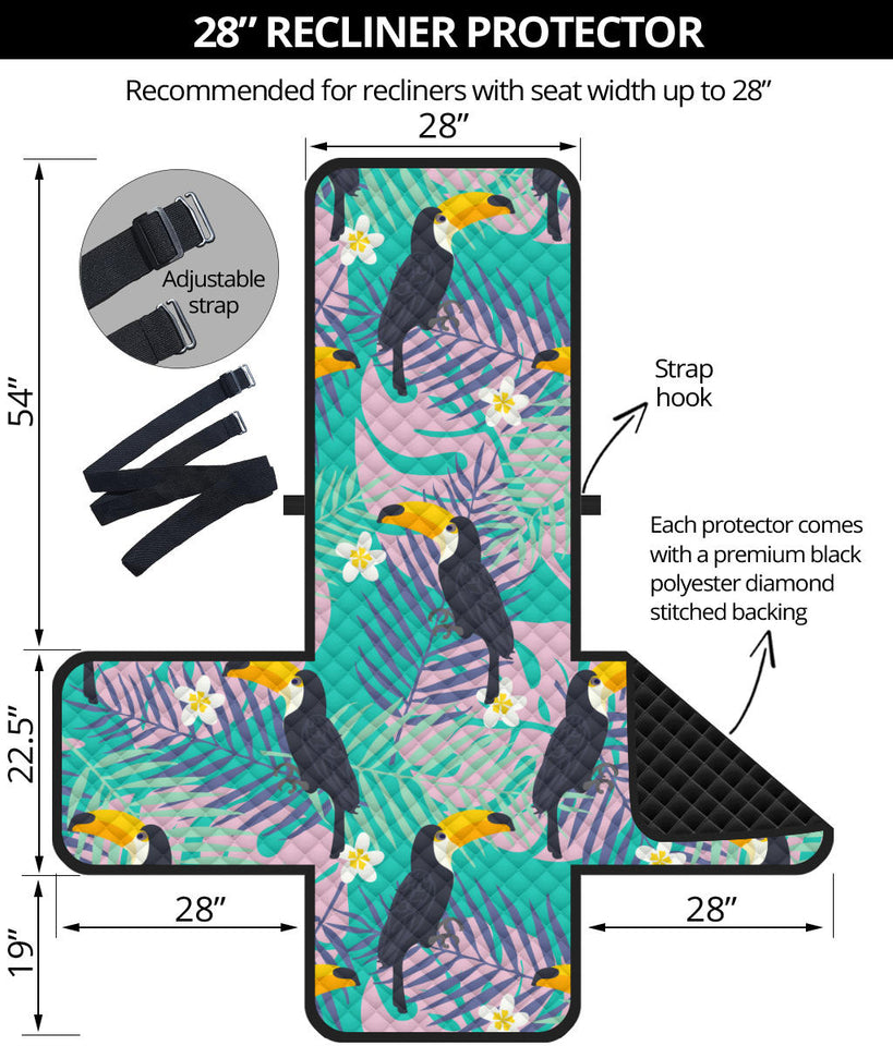 Toucan Pattern Background Recliner Cover Protector