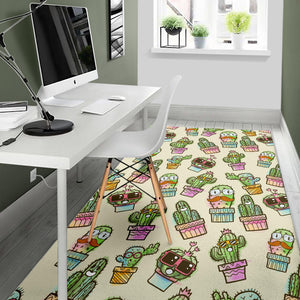 Cute Cactus Pattern Area Rug