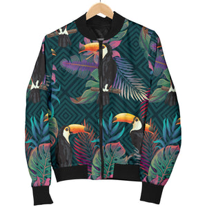 Toucan Pattern Women Bomber Jacket