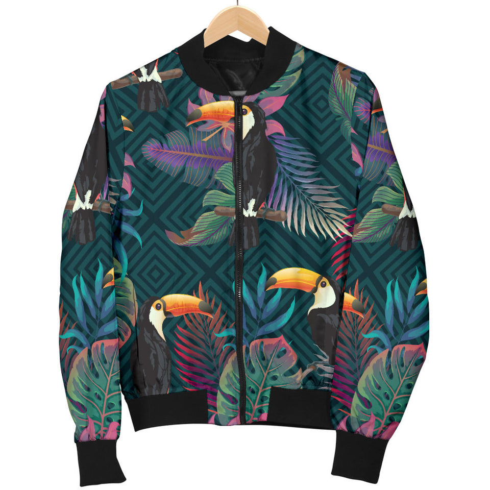 Toucan Pattern Women Bomber Jacket