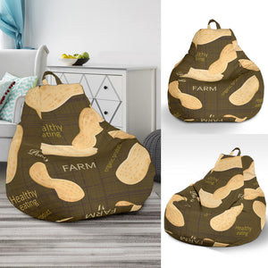 Peanut Pattern Green Background Bean Bag Cover