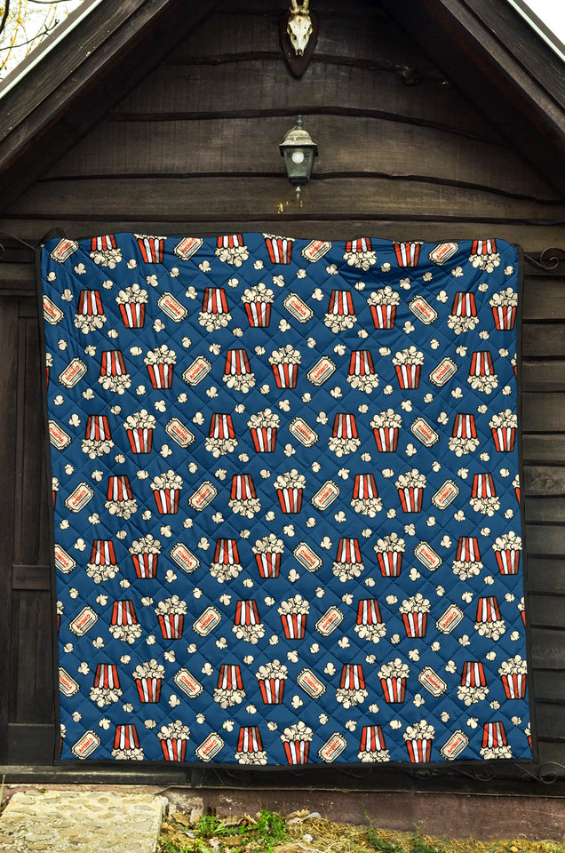 Popcorn Pattern Print Design 03 Premium Quilt