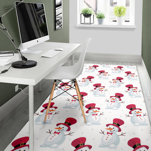 Cute Snowman Pattern Area Rug