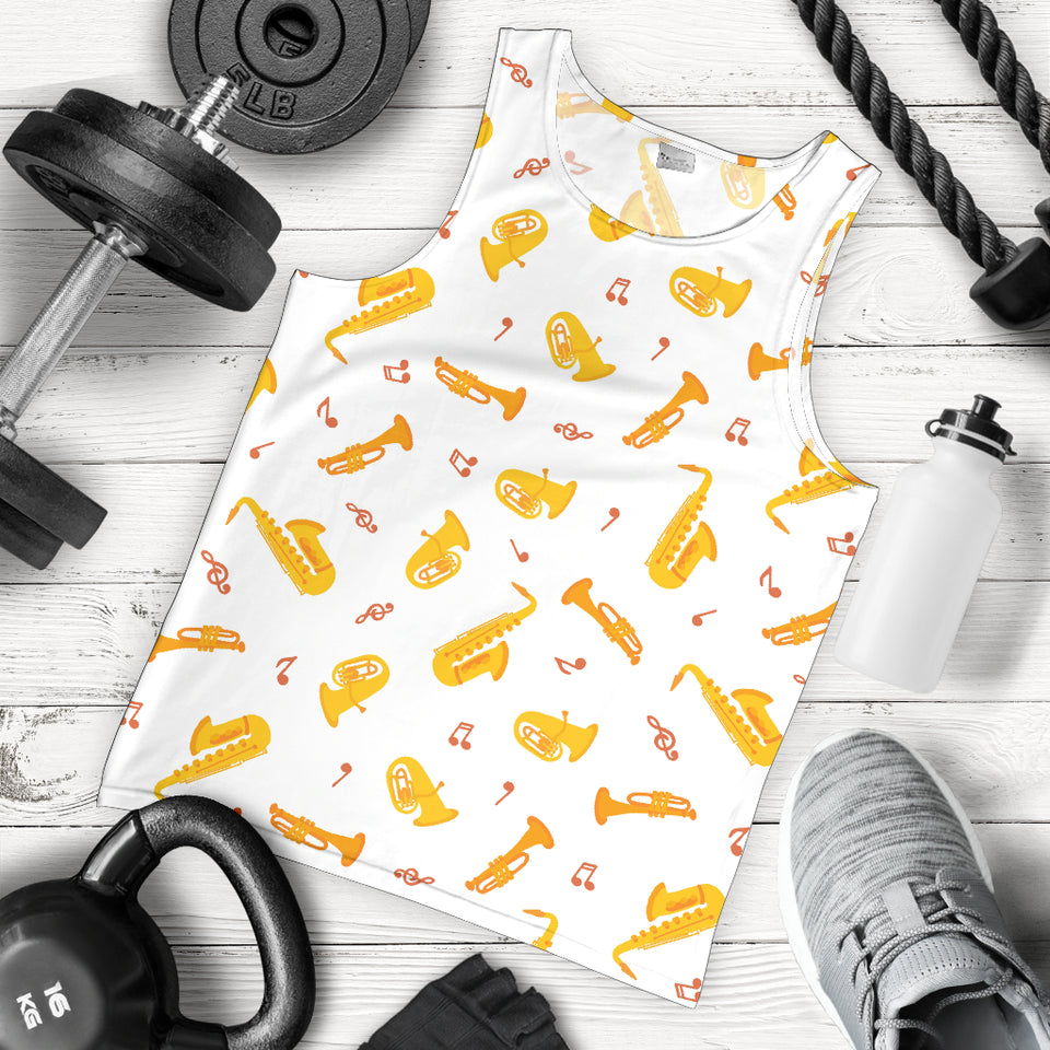 Saxophone Pattern Theme Men Tank Top