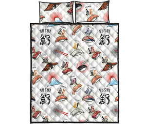 Sushi Japanese Pattern Quilt Bed Set