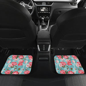 Rose Pattern Print Design 03 Front and Back Car Mats